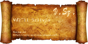 Váli Szilvia névjegykártya