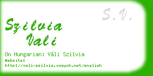 szilvia vali business card