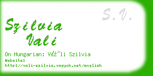 szilvia vali business card